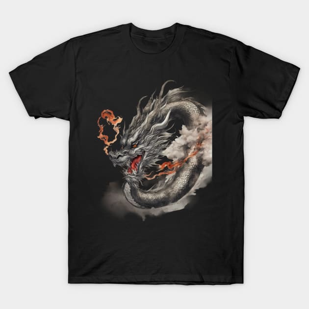 Fire Dragon T-Shirt by animegirlnft